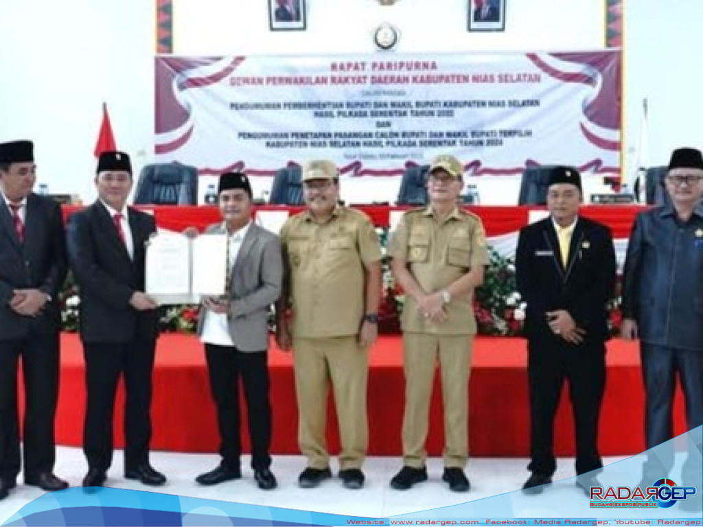 DPRD Kabupaten Nias Selatan Gelar Rapat Paripurna Pemberhentian dan Penetapan